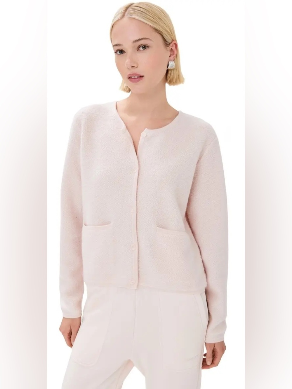 Sablyn Dixie Double Pocket Cardigan Mallow 100% Cashmere Sweater Small